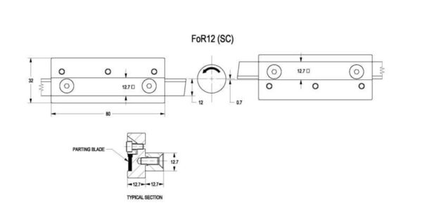 FoR12(SC) Front or Rear Parting Tool Holder - Image 2